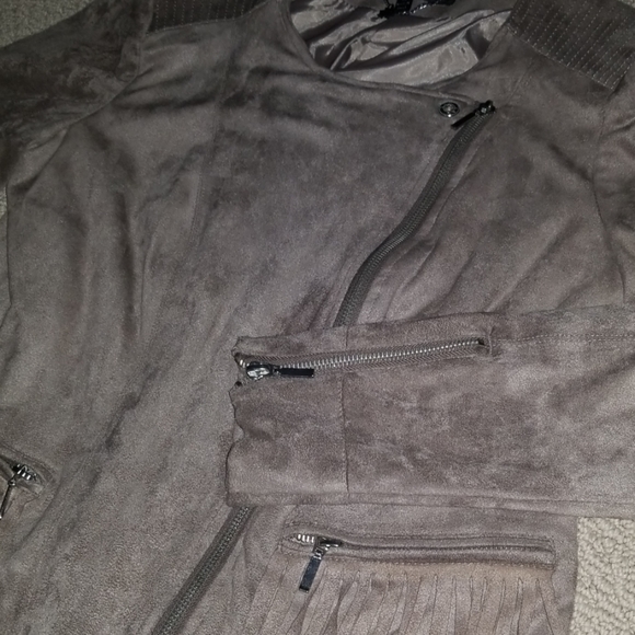 Madison Michelle faux suede fringe moto jacket M - Picture 8 of 8
